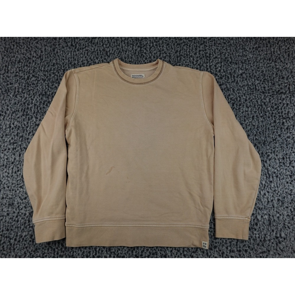 Fair Harbor Sweatshirt Mens Small‎ Tan Organic Cotton Crewneck